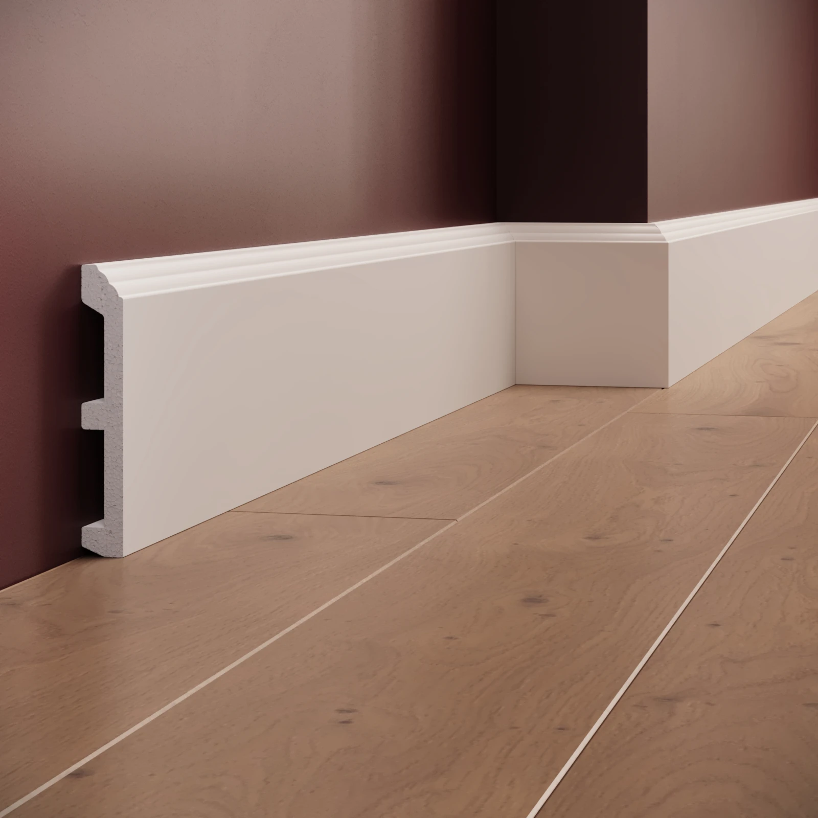 Plinta decorativa din polimer rigid S20 - 11.9x1.8x200 cm
