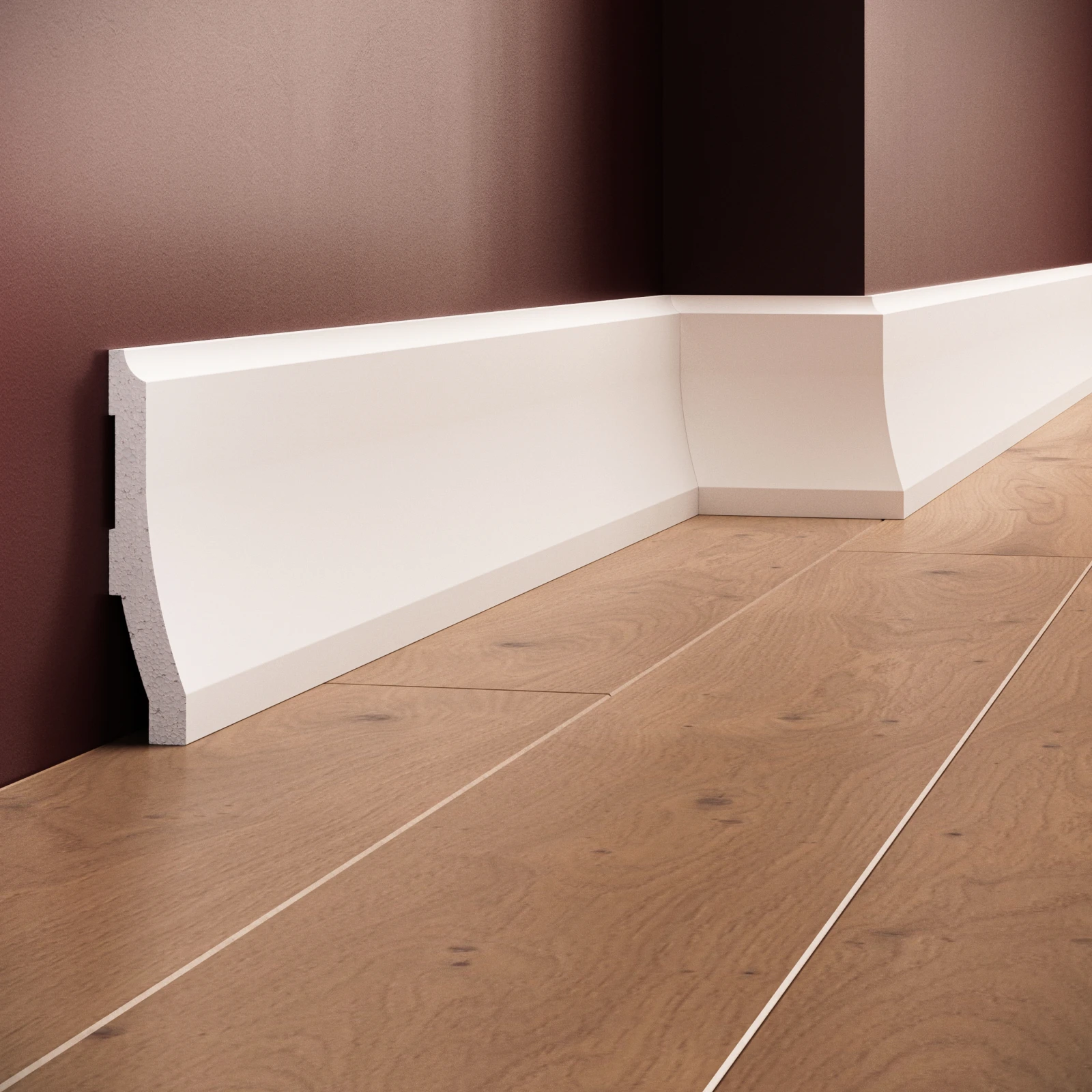 Plinta decorativa din polimer rigid S21 - 12x2.5x200 cm