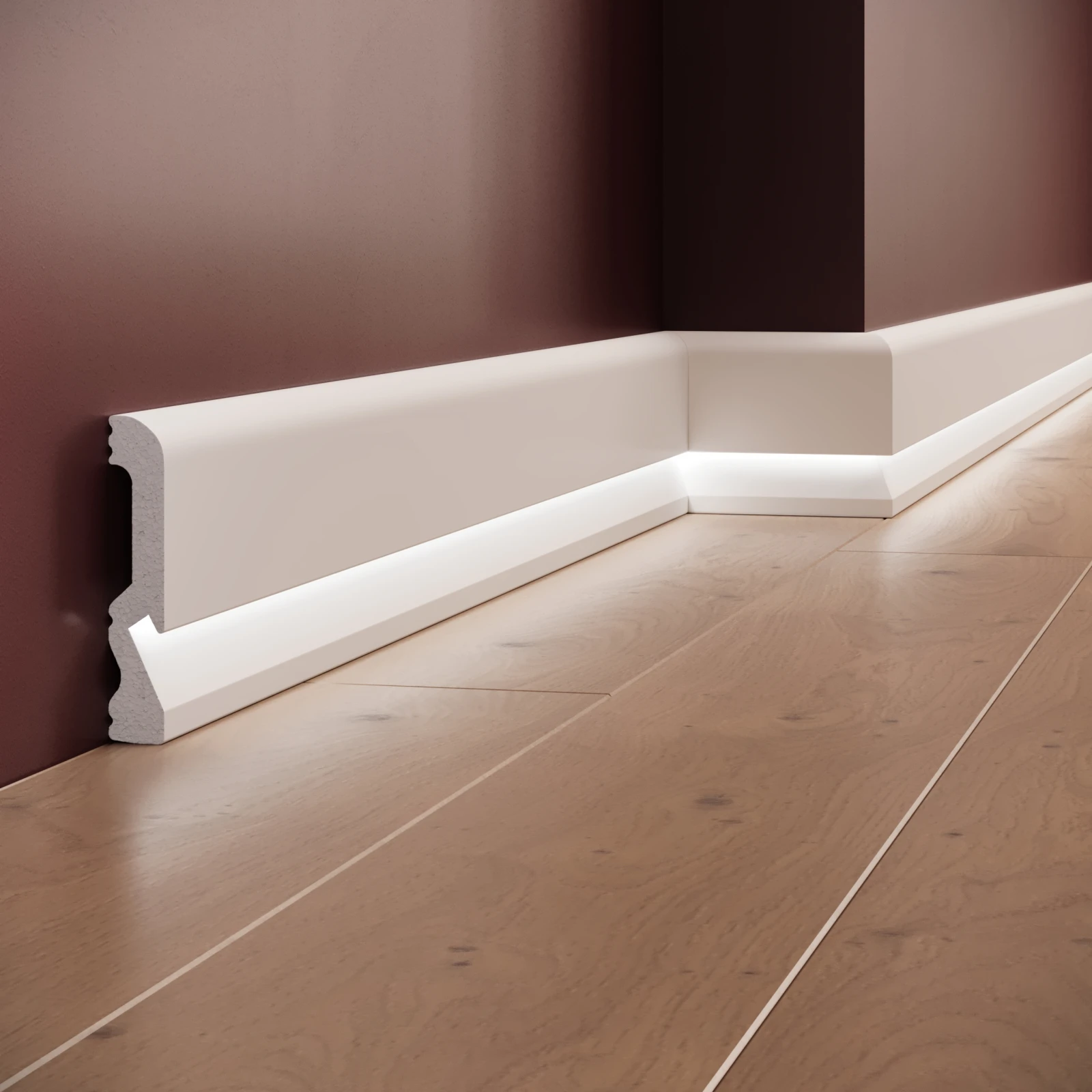 Plinta decorativa din polimer rigid S28 - 10x1.8x240 cm