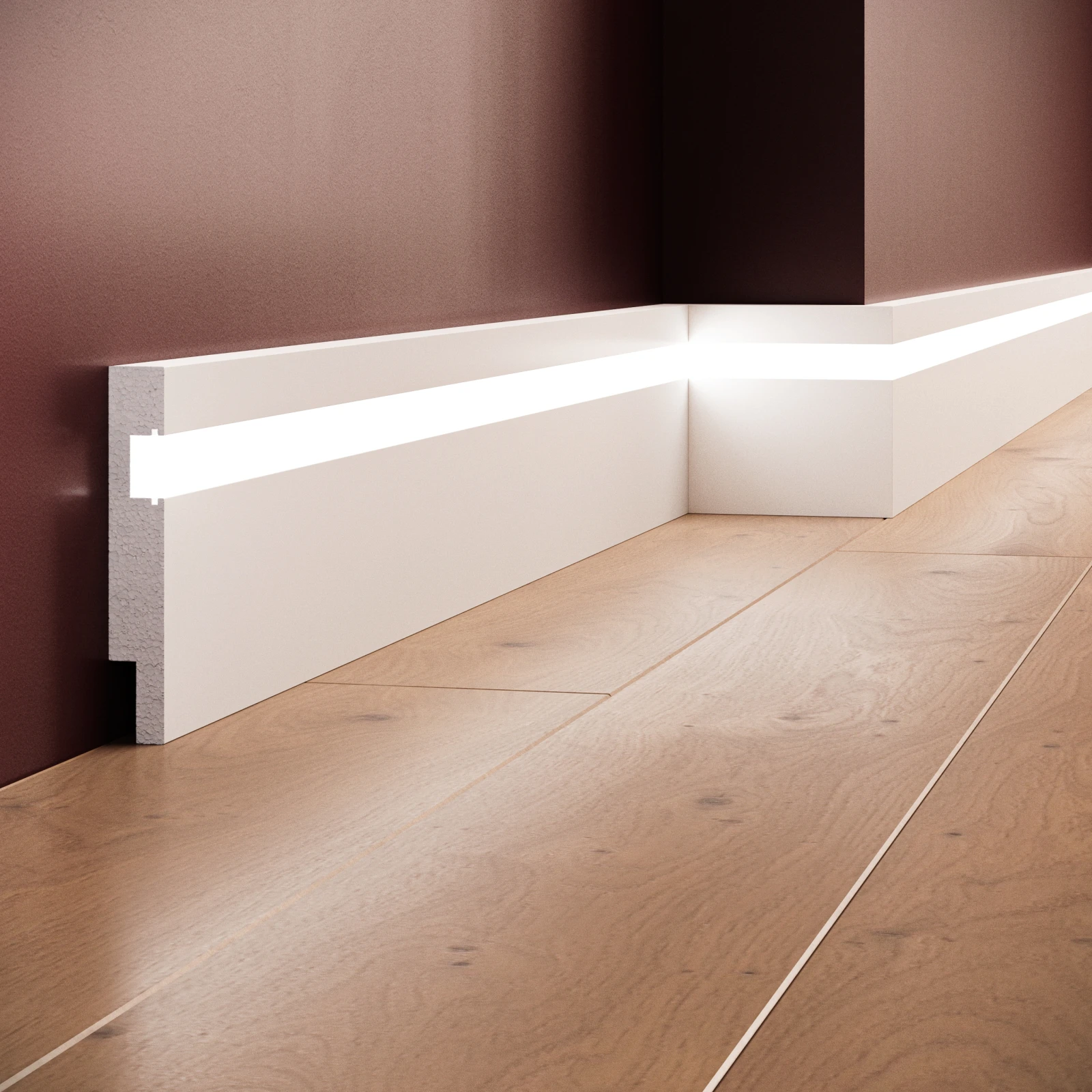 Plinta decorativa din polimer rigid S29 - 11.5x1.8x240 cm