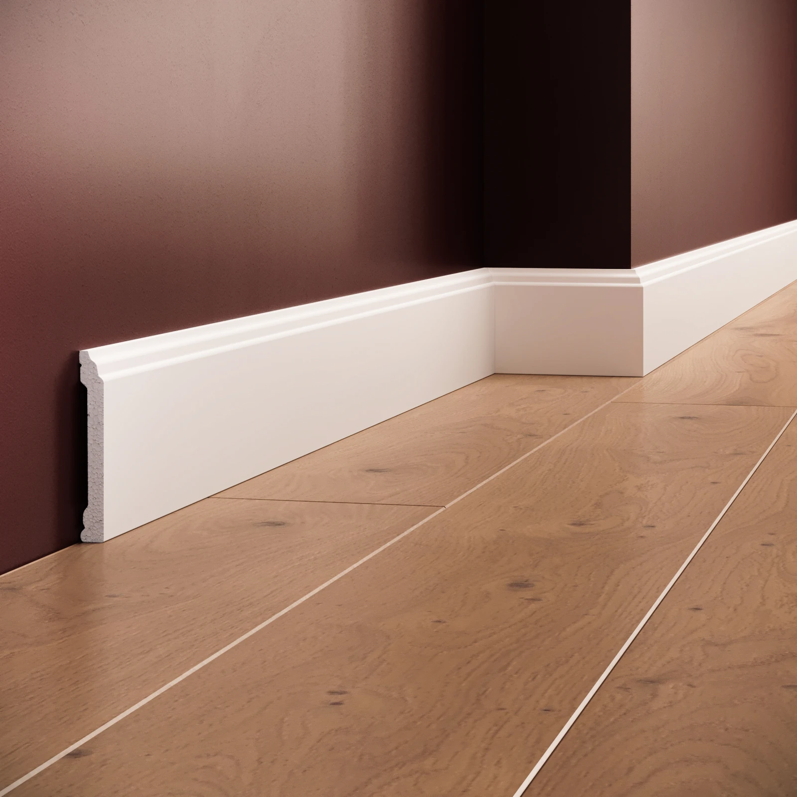 Plinta decorativa din polimer rigid S35 - 8x1.1x200 cm