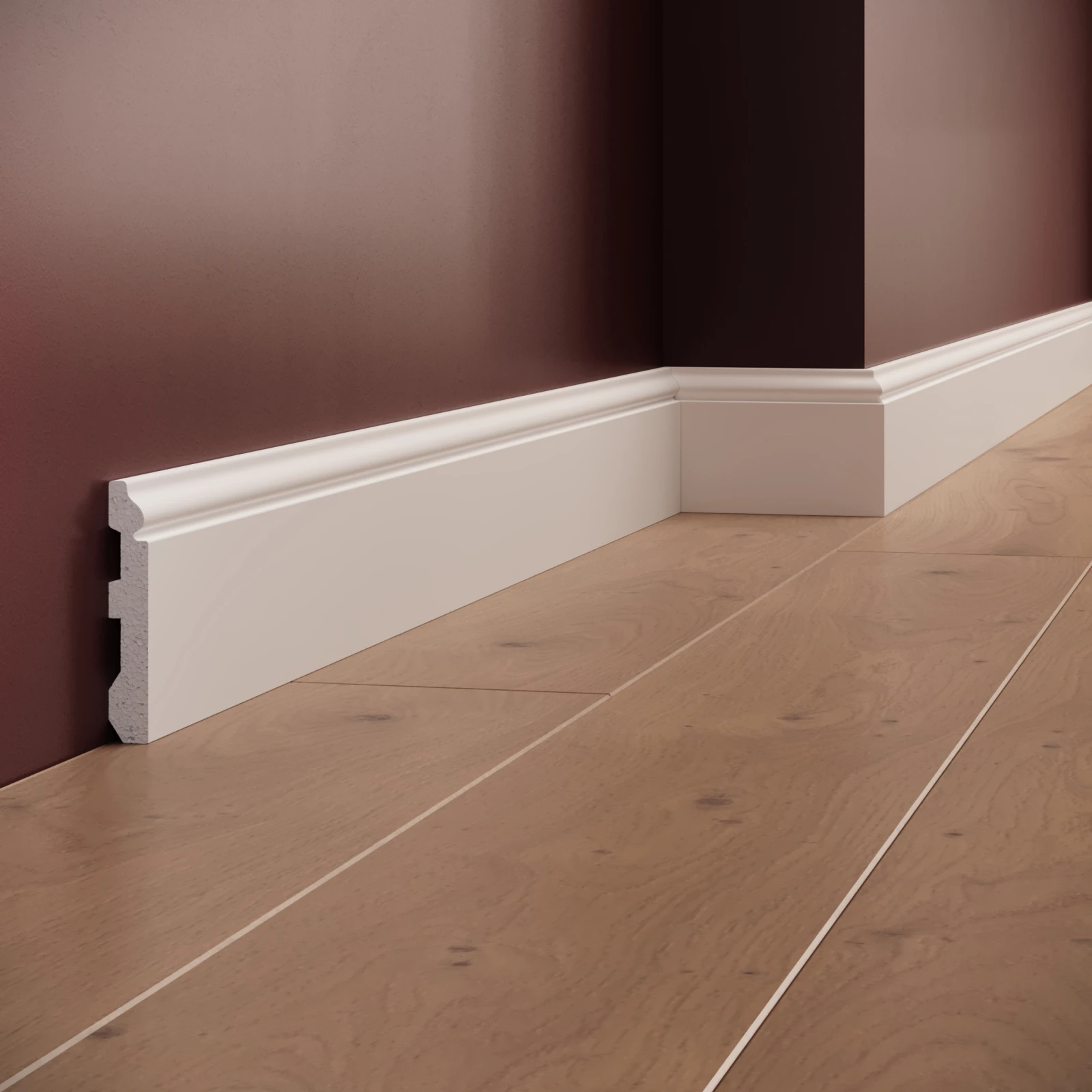 Plinta decorativa din polimer rigid S5 - 8x1.4x200 cm