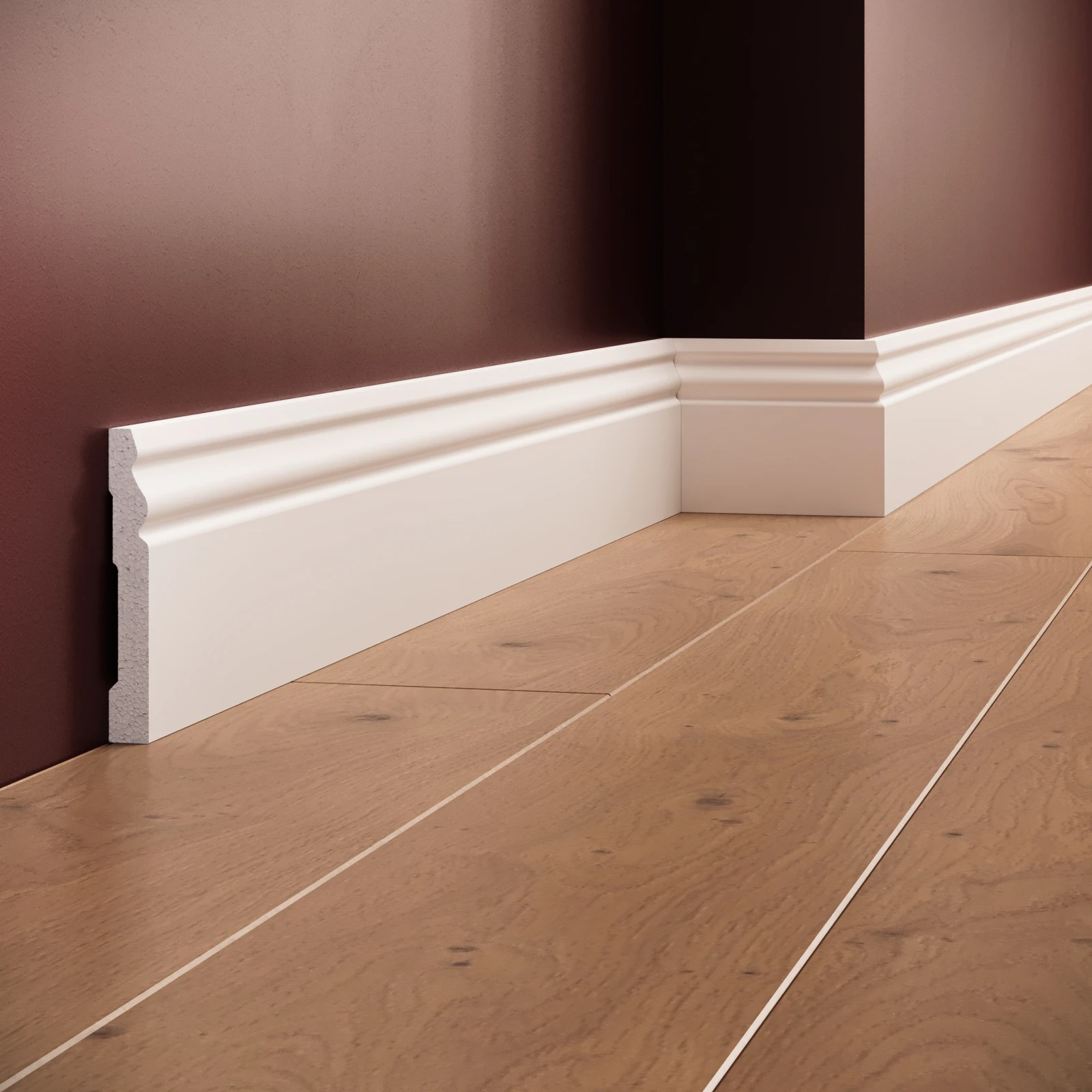 Plinta decorativa din polimer rigid S6 - 9.6x1.3x200 cm