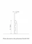Plinta decorativa din poliuretan flexibil S5F - 8x1.2x200 cm