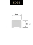 Profil de capat panou riflaj decorativ din polimer rigid Edge - 3x2.2x290 cm