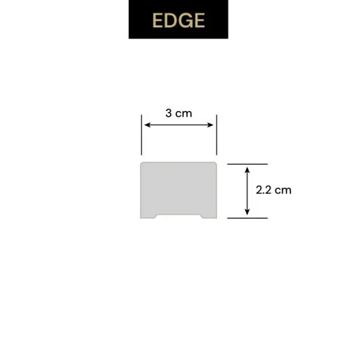 Profil de capat panou riflaj decorativ din polimer rigid Edge - 3x2.2x290 cm
