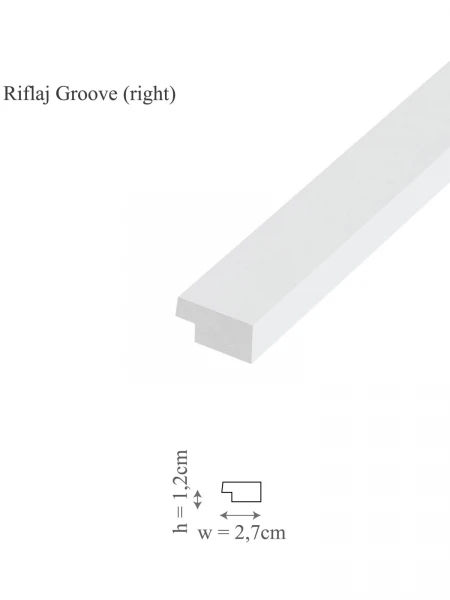 Profil dreapta riflaj decorativ, Groove/Moon R, 2.7x1.2x250 cm