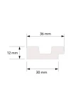 Profil dreapta riflaj decorativ, Moon R, 3.6x1.2x290 cm