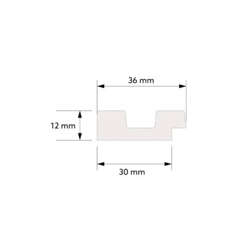 Profil dreapta riflaj decorativ, Moon R, 3.6x1.2x290 cm
