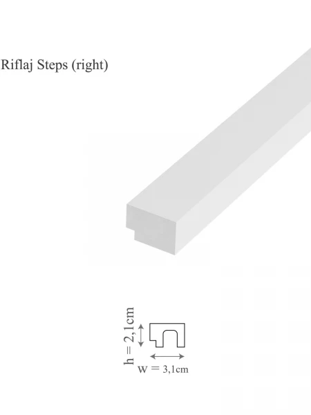 Profil dreapta riflaj decorativ, Steps R, 3.2x2.1x270 cm