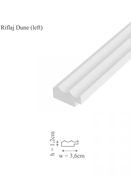 Profil stanga riflaj decorativ, Dune L, 3.6x1.2x270 cm