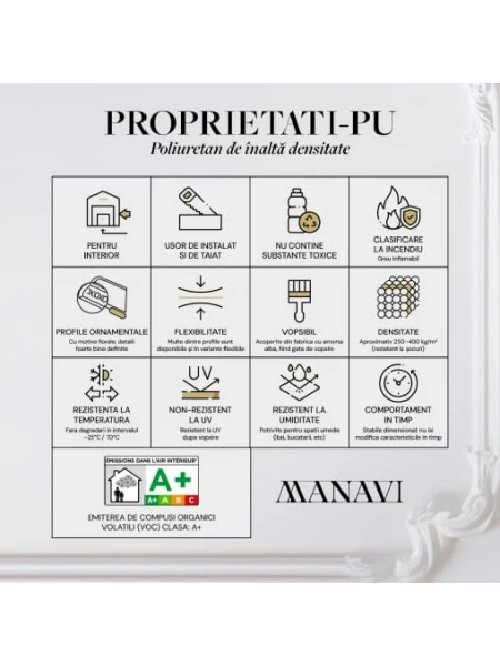 Rozeta decorativa din poliuretan R134 - diametru 40 cm