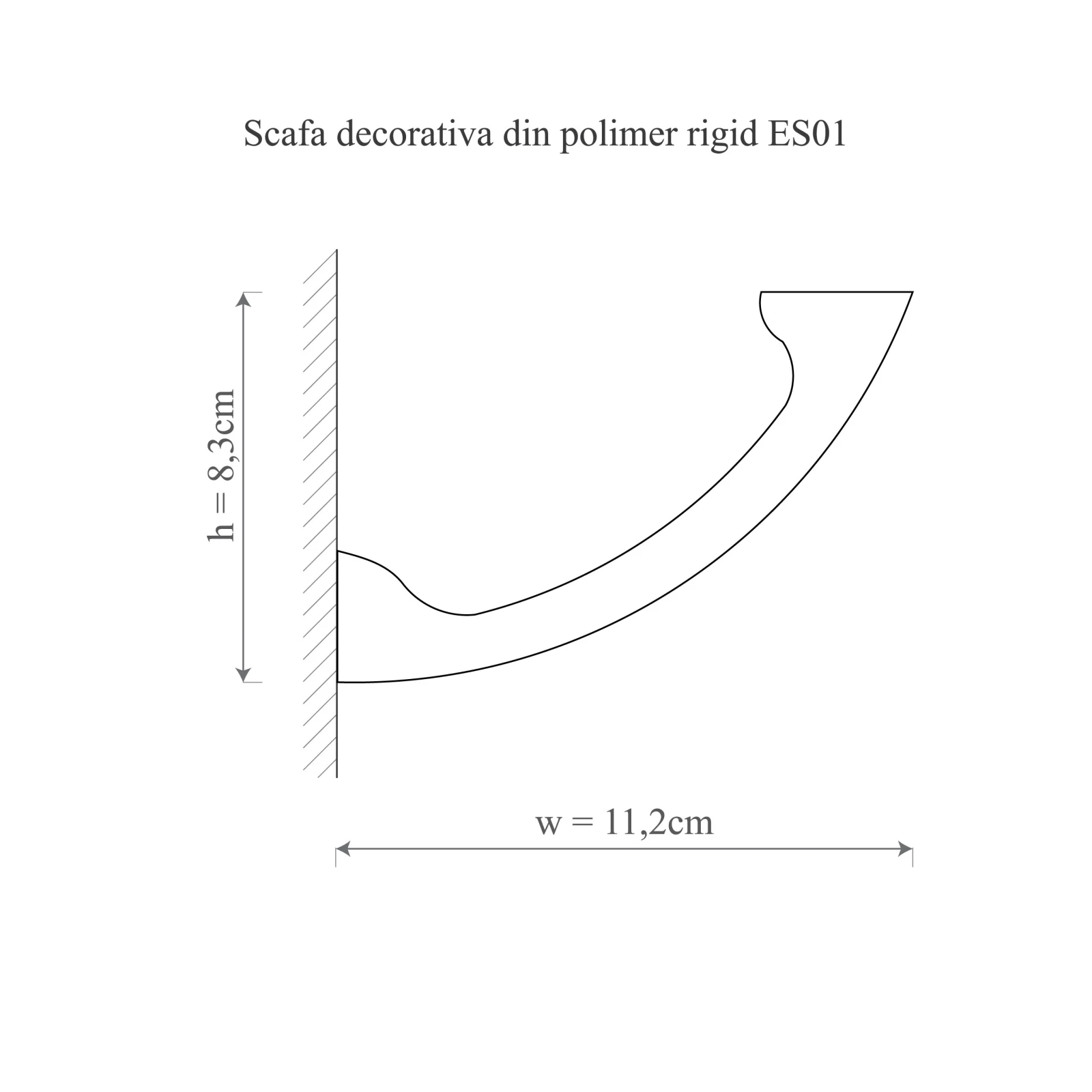 Scafa decorativa din polimer rigid ES1 - 8.3x11.2x200 cm