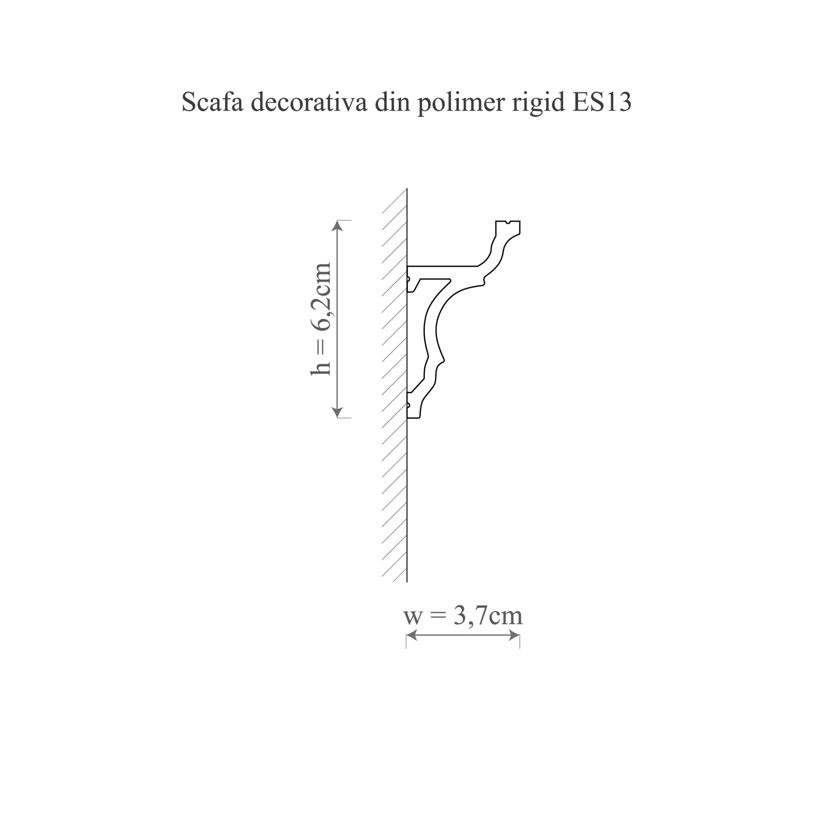 Scafa decorativa din polimer rigid ES13 - 6.2x3.7x200 cm