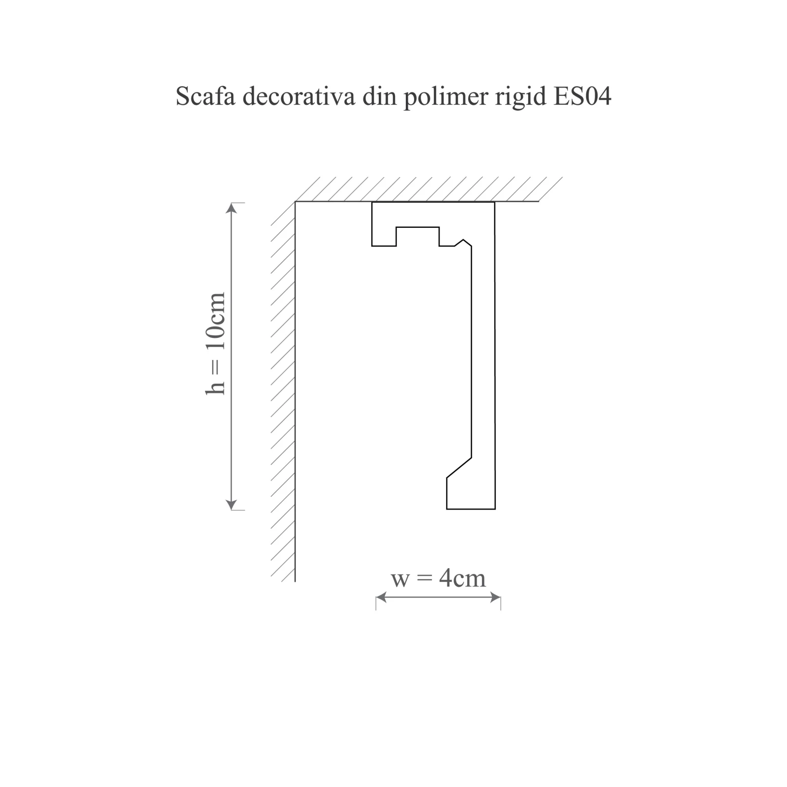 Scafa decorativa din polimer rigid ES4 - 10x4x200 cm