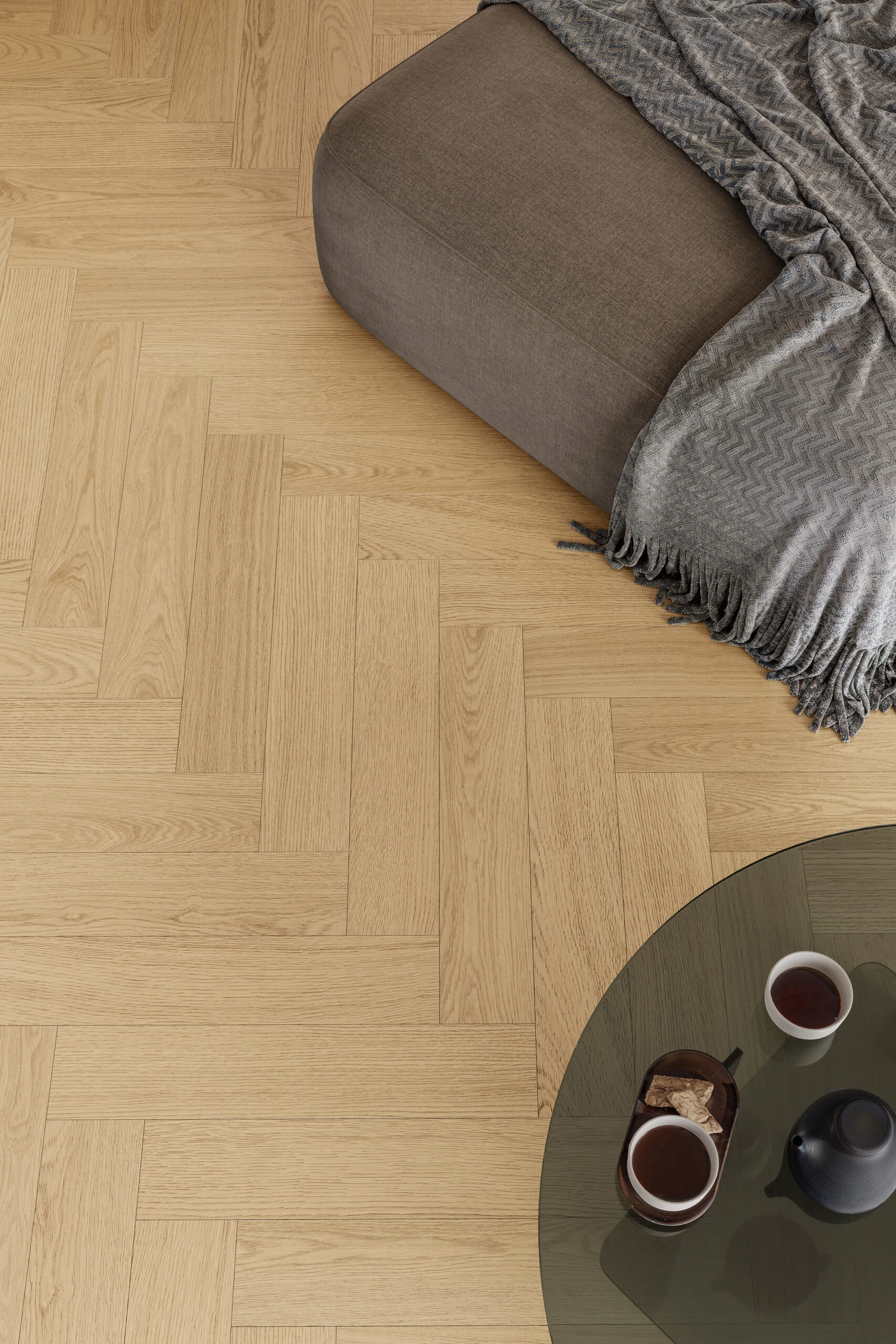Parchet vinil SPC Stejar Cream Herringbone